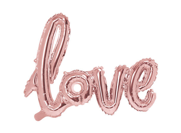 Ballongbanner - "Love" - Rosegull Folie 73x59cm