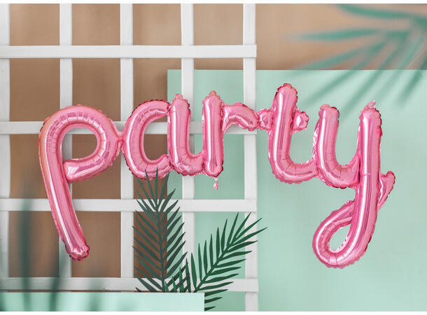 Ballongbanner - "Party" - Rosa Folie 80x40cm 