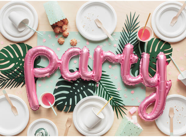 Ballongbanner - "Party" - Rosa Folie 80x40cm 