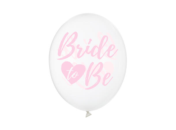Ballonger - "Bride to Be" Gjennomsiktig & Rosa -30cm - 6pk 