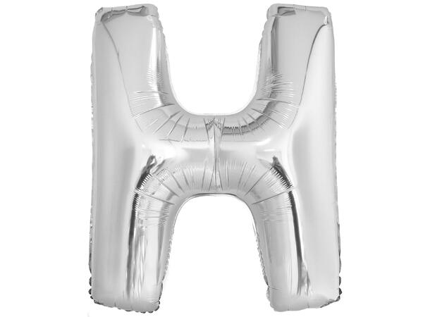 Bokstavballong - Bokstav H - Sølv Folie - 86cm
