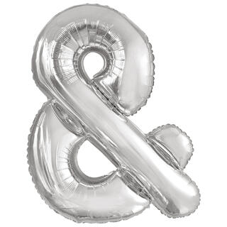 Bokstavballong - Tegn & - Sølv Folie - 86cm
