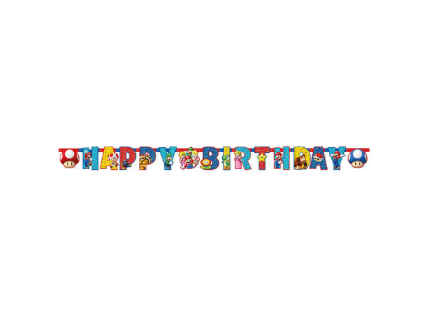 Bokstavbanner - Happy Bday - Super Mario 190x15cm