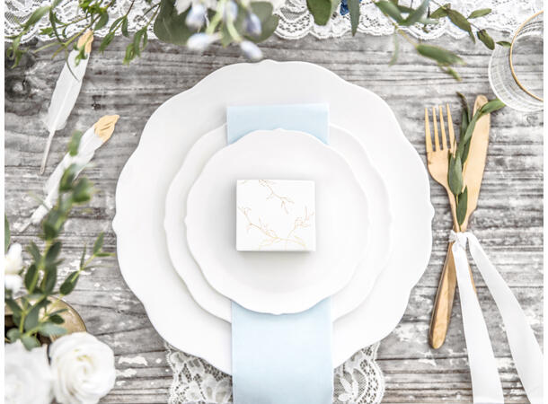 Gaveeske - Hvit - Gullgrener 6x3.5x5.5cm - 10pk 