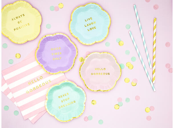 Servietter - "Hello Gorgeous" - Lys Rosa Striper - 33cm - 20pk 