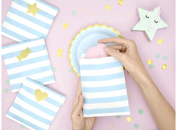 Tallerkener - Lys Blå - Papp 18cm - 6pk 