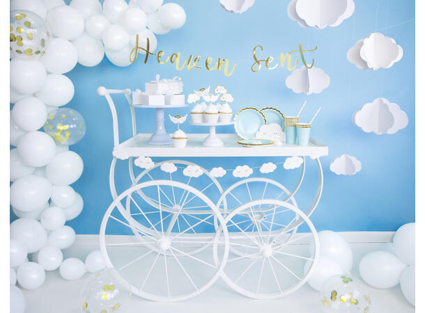 Tallerkener - Lys Blå - Papp 18cm - 6pk 