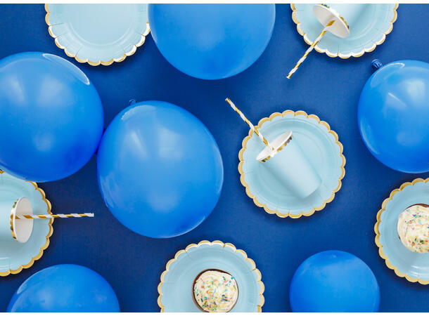 Tallerkener - Lys Blå - Papp 18cm - 6pk 