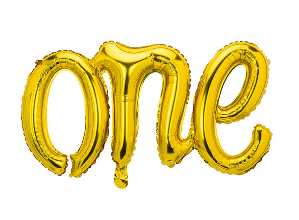 Ballongbanner - "One" - Gull Folie 66x37cm