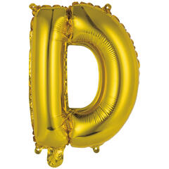 Bokstavballong - Bokstav D - Gull Folie - 34cm