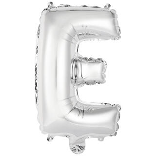 Bokstavballong - Bokstav E - Sølv Folie - 34cm