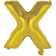 Bokstavballong - Bokstav X - Gull Folie - 34cm