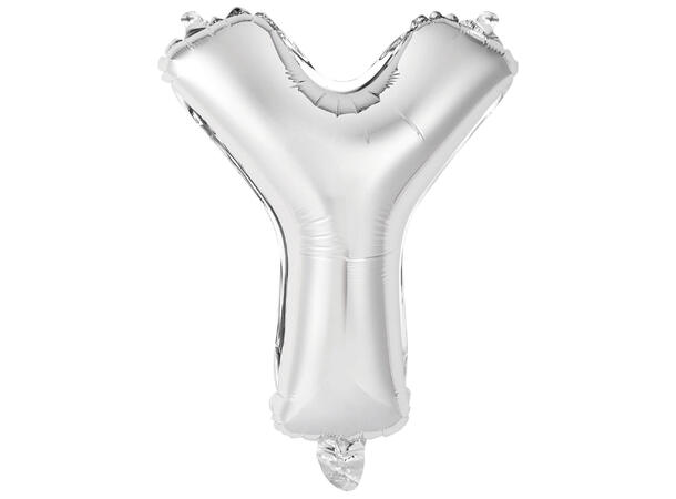 Bokstavballong - Bokstav Y - Sølv Folie - 34cm
