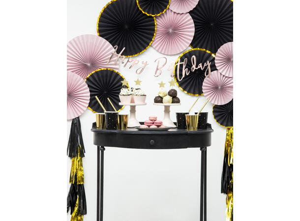 Bokstavbanner - "Happy Birthday" Rosegull - 16.5x62cm 