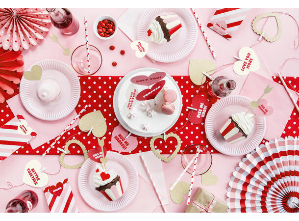 Cupcaketopper - Hjerte - Gull 11cm - 6pk 