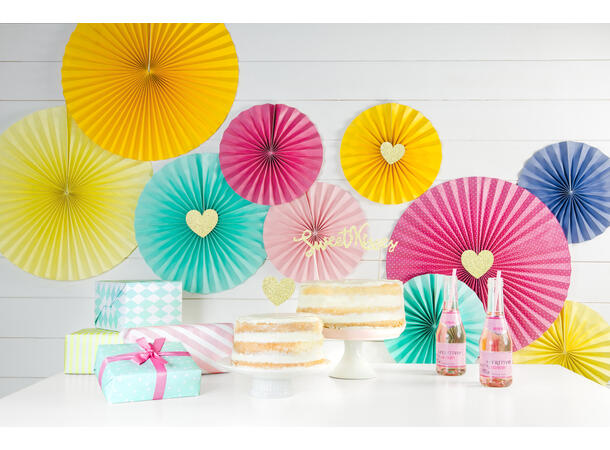 Cupcaketopper - Hjerte - Gull 11cm - 6pk 