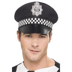 Hatt - Politi UK - Sort med Merke Herre - Onesize