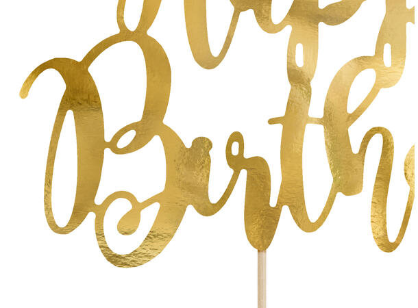 Kaketopp - "Happy Birthday" - Gull 25.5cm 