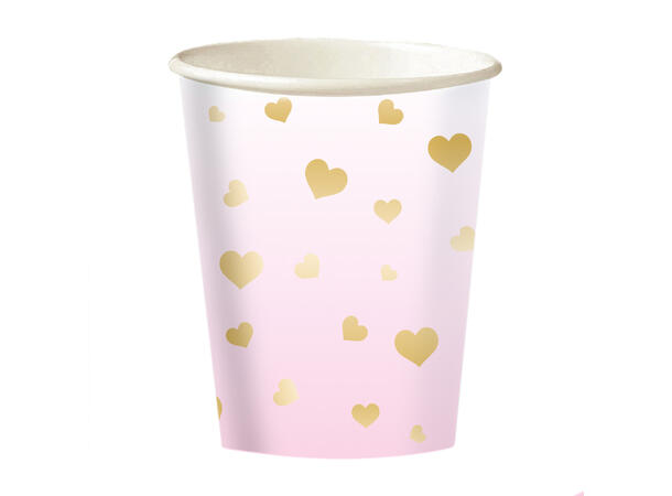 Kopper - Første Bursdag Rosa - Papp 2.5dl - 8pk