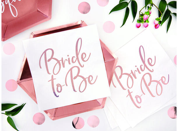 Servietter - "Bride to Be" - Rosegull 33cm - 20pk 