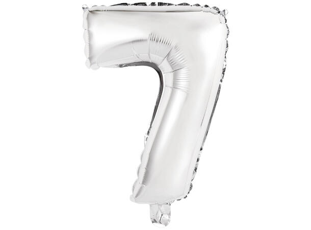 Tallballong - Nummer 7 - Sølv Folie - 35cm