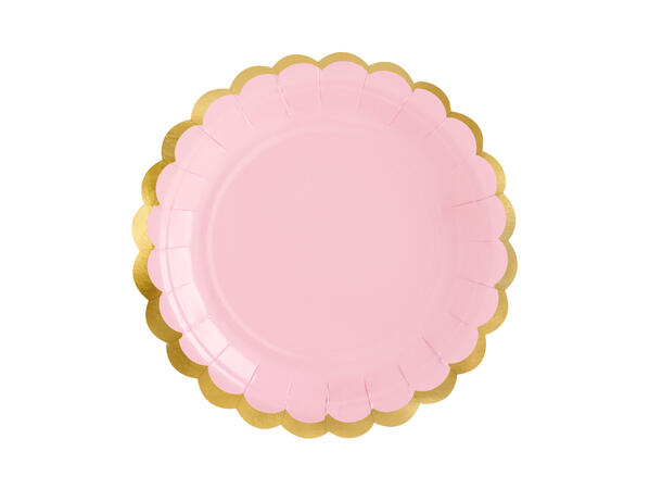 Tallerkener - Lys Rosa - Papp 18cm - 6pk 