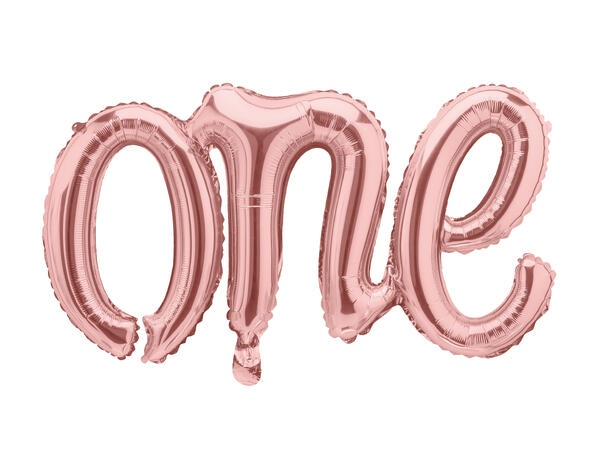 Ballongbanner - "One" - Rosegull Folie 66x37cm