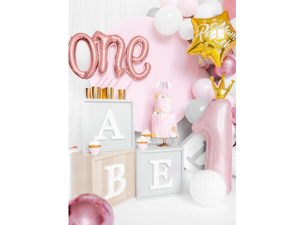 Ballongbanner - "One" - Rosegull Folie 66x37cm 