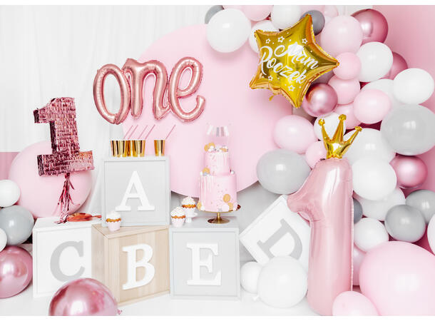Ballongbanner - "One" - Rosegull Folie 66x37cm 