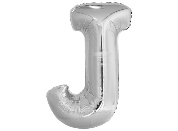 Bokstavballong - Bokstav J - Sølv Folie - 86cm