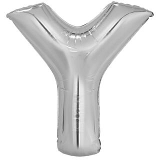 Bokstavballong - Bokstav Y - Sølv Folie - 86cm