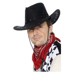 Cowboyhatt - Semsket - Sort Onesize
