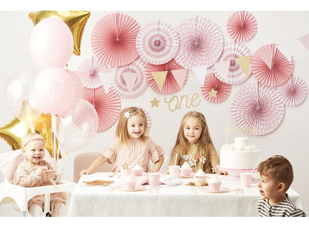 Cupcaketopper - Stjerne Første Bursdag Gull - 10cm - 6pk 