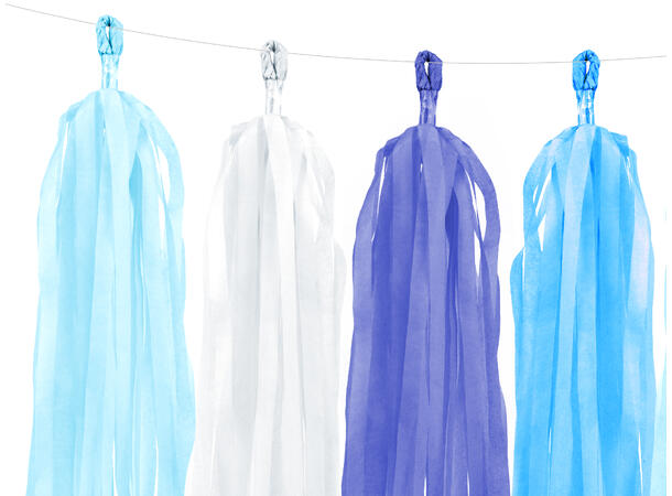 Girlander - Tassel - Blå & Hvit 30cm - 1.5m 