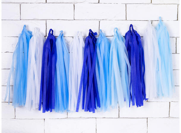 Girlander - Tassel - Blå & Hvit 30cm - 1.5m