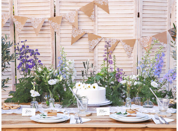 Kaketopp - "Mr & Mrs" - Sølv 25.5cm 