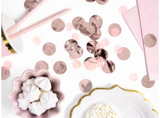 Konfetti - Rund - Rosegull 2.5cm - 15g 