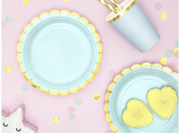 Tallerkener - Mint - Papp 18cm - 6pk 