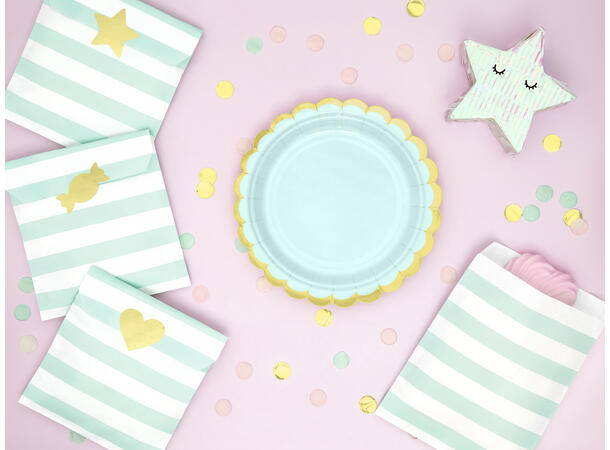 Tallerkener - Mint - Papp 18cm - 6pk 