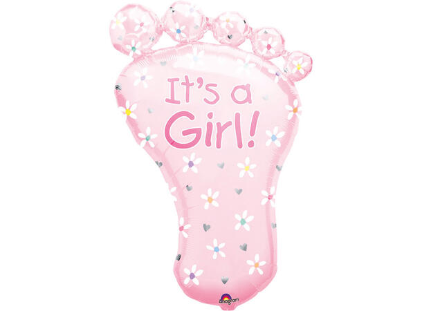 Ballongfigur - It's a Girl Babyfot Rosa Folie