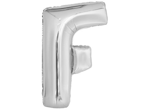 Bokstavballong - Bokstav F - Sølv Folie - 86cm 