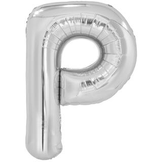 Bokstavballong - Bokstav P - Sølv Folie - 86cm