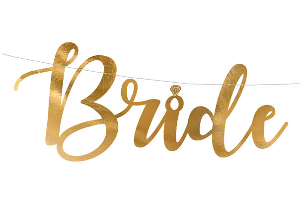Bokstavbanner - "Bride to Be" - Gull 19x80cm 