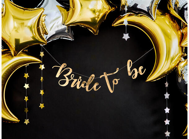 Bokstavbanner - "Bride to Be" - Gull 19x80cm 