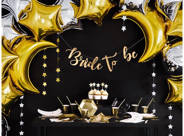 Bokstavbanner - "Bride to Be" - Gull 19x80cm 