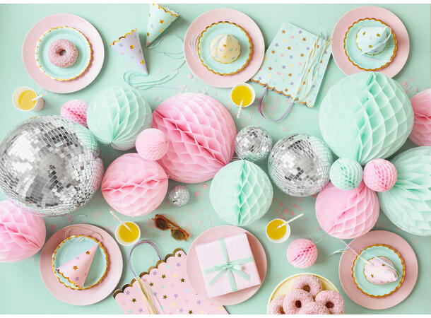 Gavepose Papp - Mint - Stjerner 22x23x8cm 