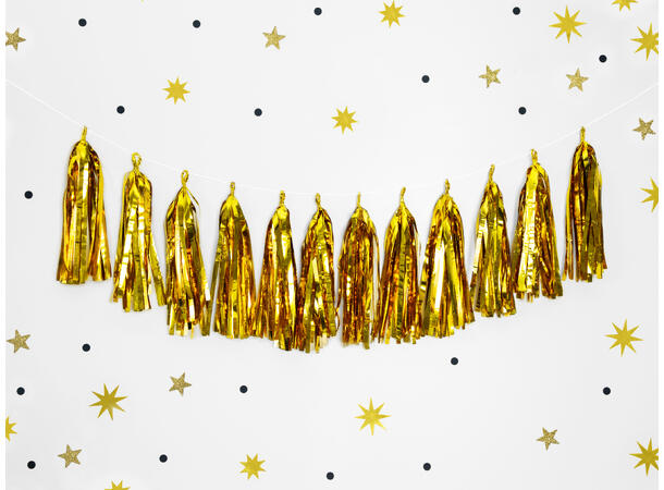 Girlander - Tassel - Gull 30cm - 1.5m 