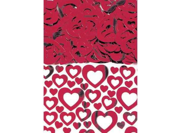 Konfetti - Hjerter - Rød Skimmer 14g 