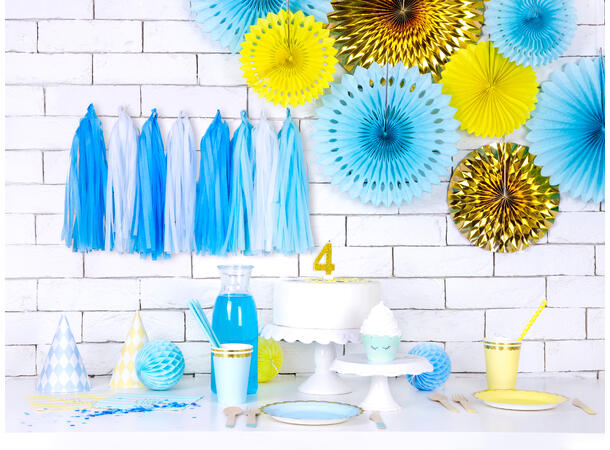 Servietter - "Live Laugh Love" - Lys Blå Striper - 33cm - 20pk 