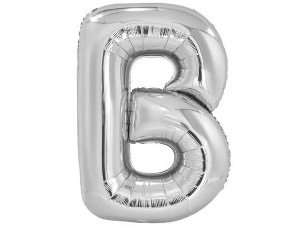 Bokstavballong - Bokstav B - Sølv Folie - 86cm 